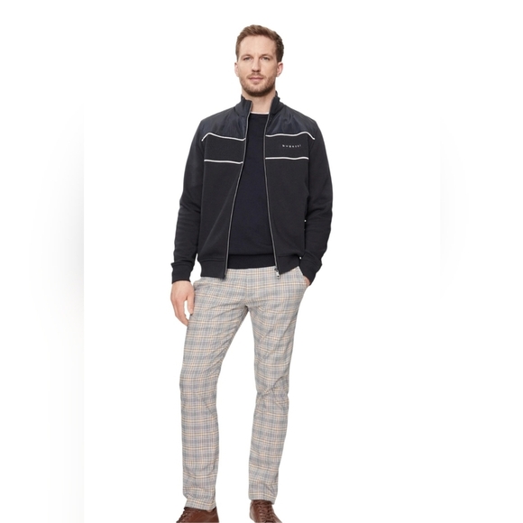 Bugatti Authentic Jacket Nylon/Knit Cotton Zipper Fitted Black  size L - Picture 3 of 16